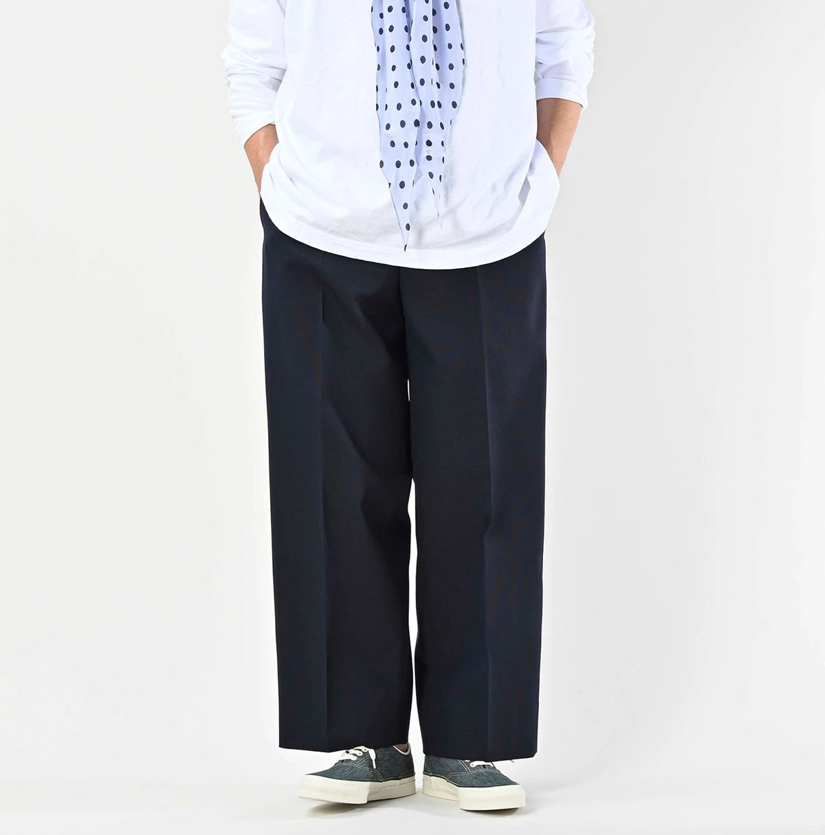 45R Wool Hopsack Baggy Pants