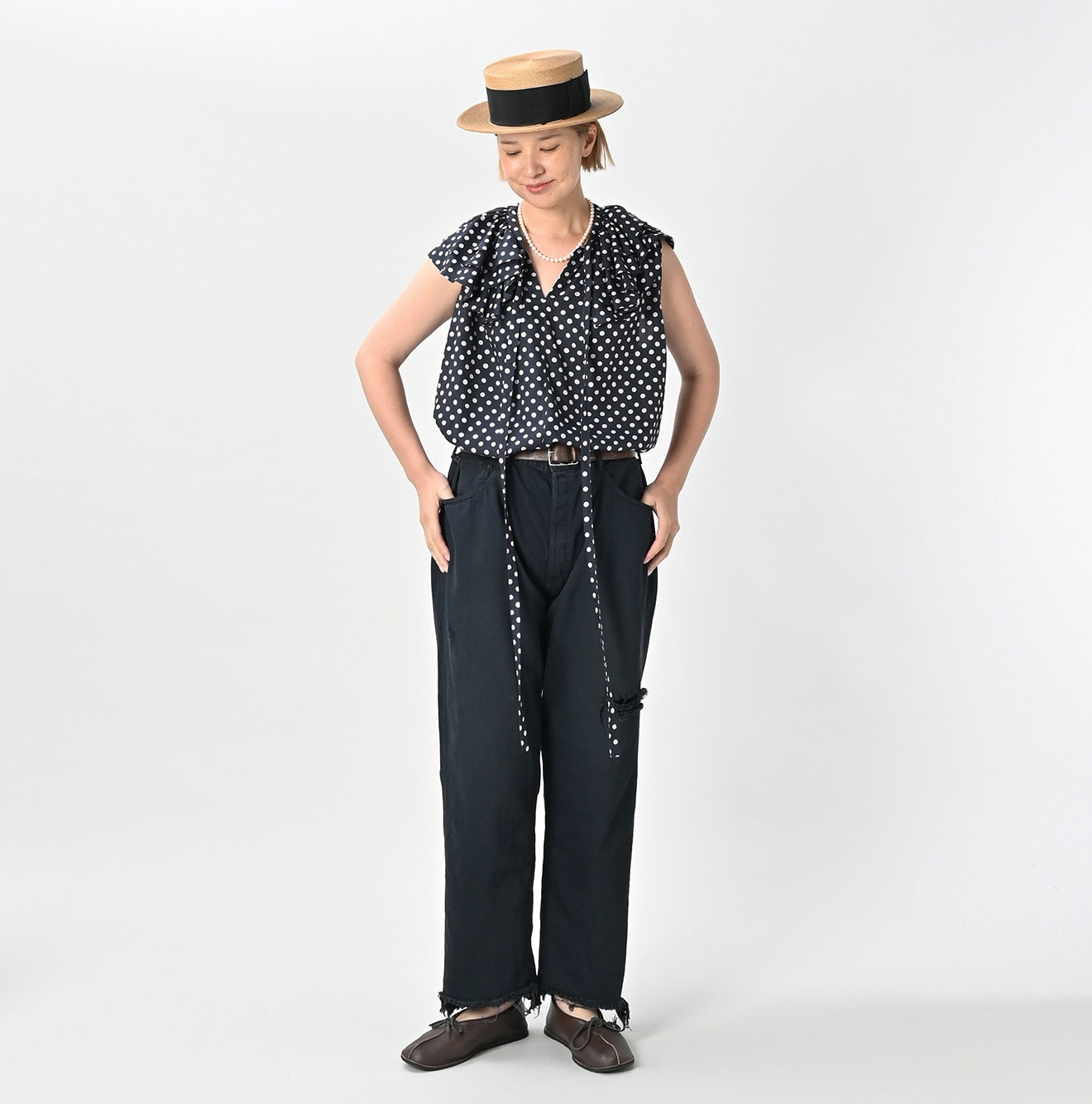 45R Rye Mugi Denim Sorahikohime Black (40.5 in) - Image 3