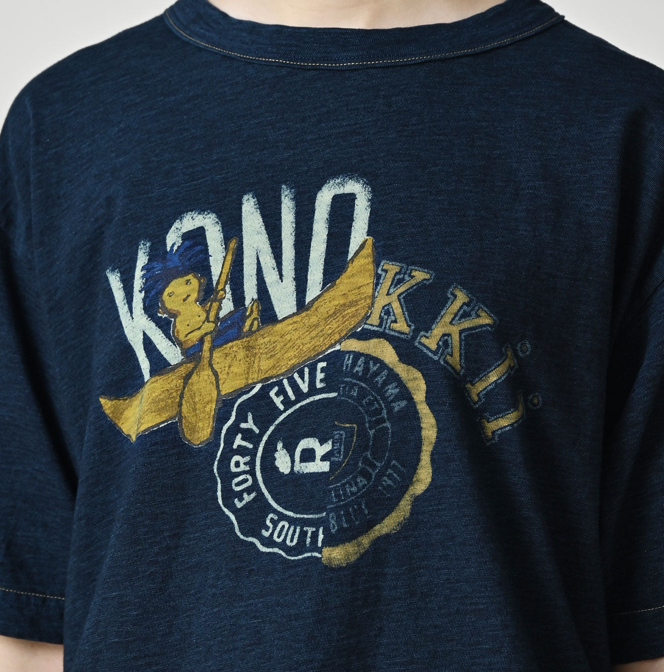 HAYAMA Indigo Kono'kkii College 908 Ocean T-Shirt | 45R Official