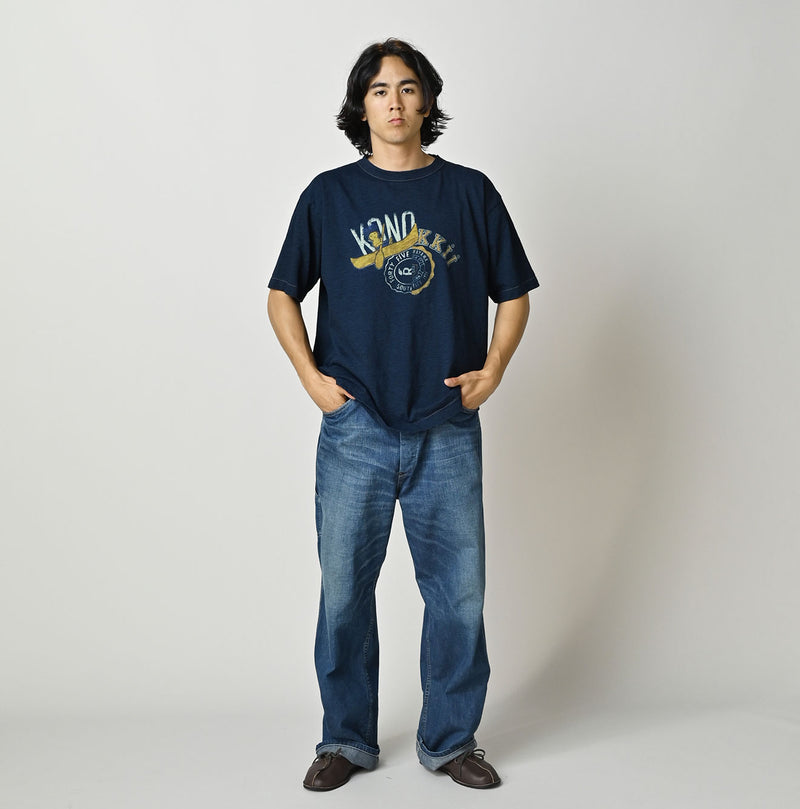 HAYAMA Indigo Kono’kkii College 908 Ocean T-Shirt - Image 3