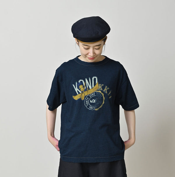 HAYAMA Indigo Kono’kkii College 908 Ocean T-Shirt
