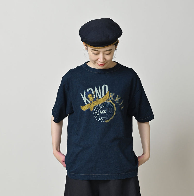 HAYAMA Indigo Kono’kkii College 908 Ocean T-Shirt - Image 4