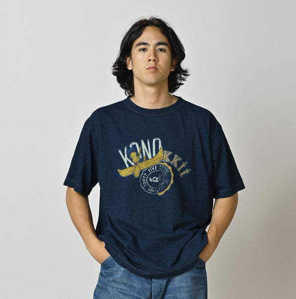 HAYAMA Indigo Kono’kkii College 908 Ocean T-Shirt