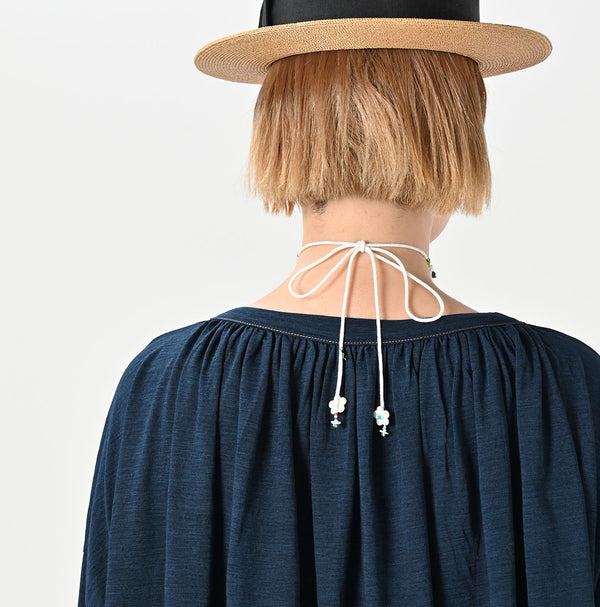 45R Indigo Supima Gathered Blouse