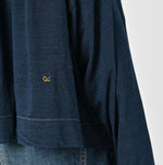 45R Indigo Supima Gathered Blouse