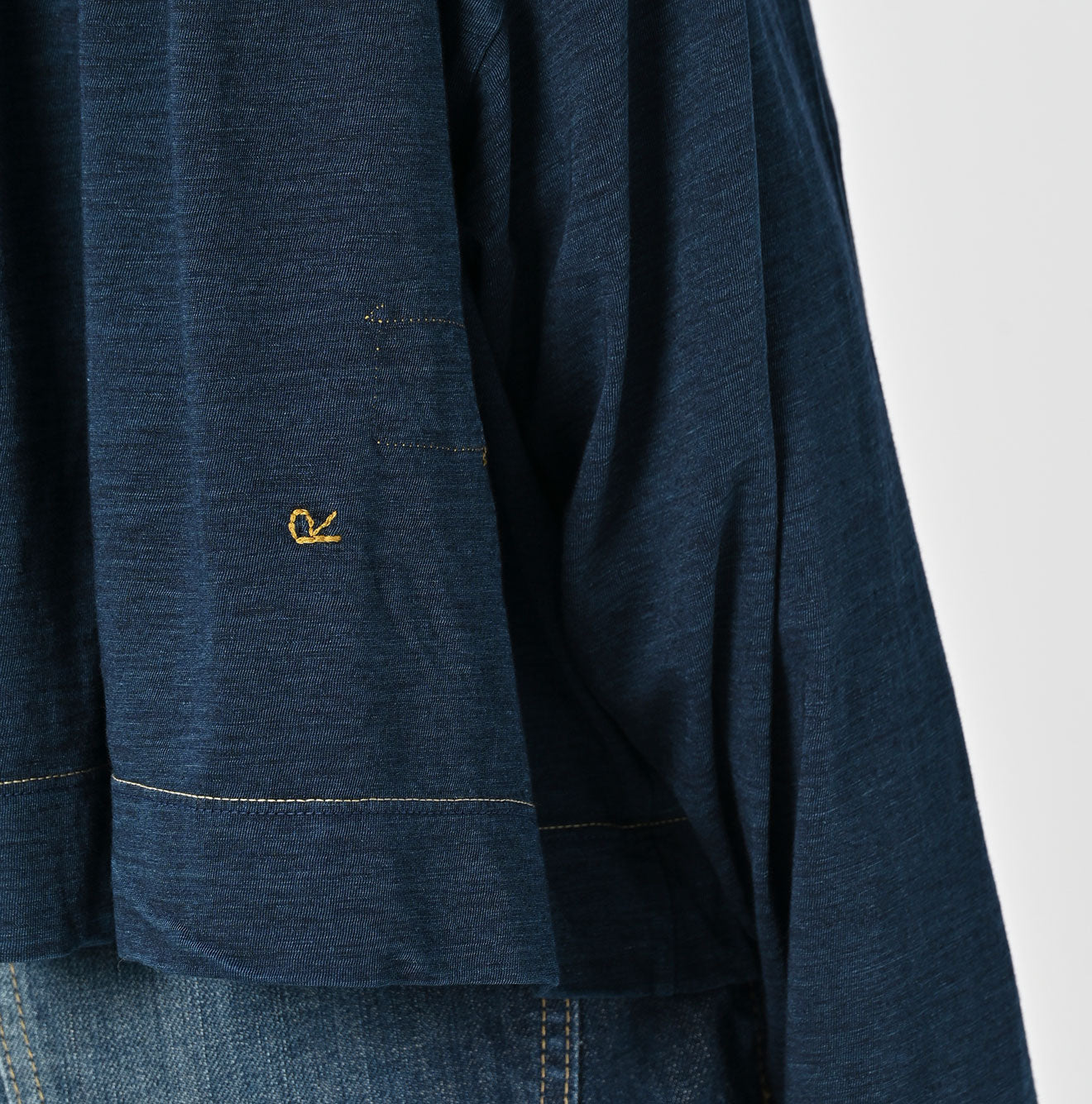 45R Indigo Supima Gathered Blouse - Image 10