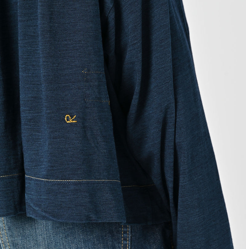 45R Indigo Supima Gathered Blouse - Image 10