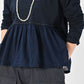 45R Indigo Tenjiku Gathered Blouse