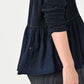45R Indigo Tenjiku Gathered Blouse