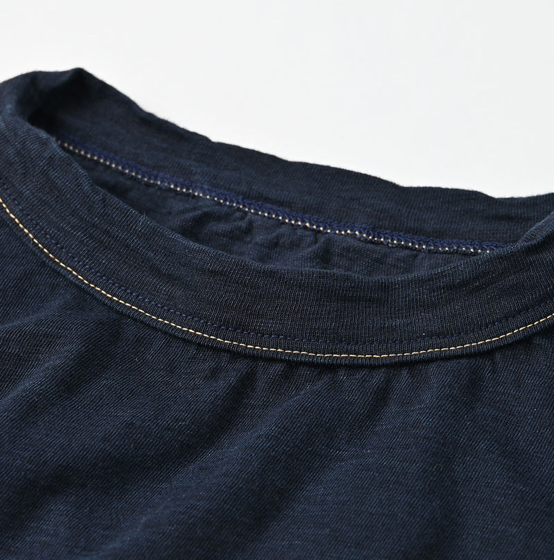 45R Indigo Tenjiku Gathered Blouse