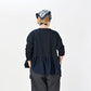 45R Indigo Tenjiku Gathered Blouse