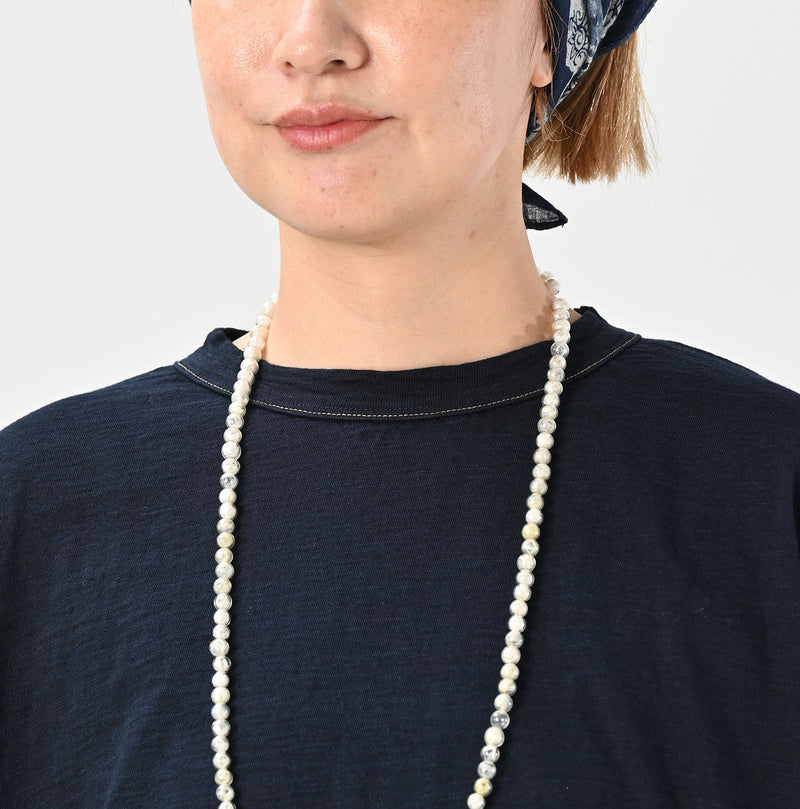 45R Indigo Tenjiku Gathered Blouse