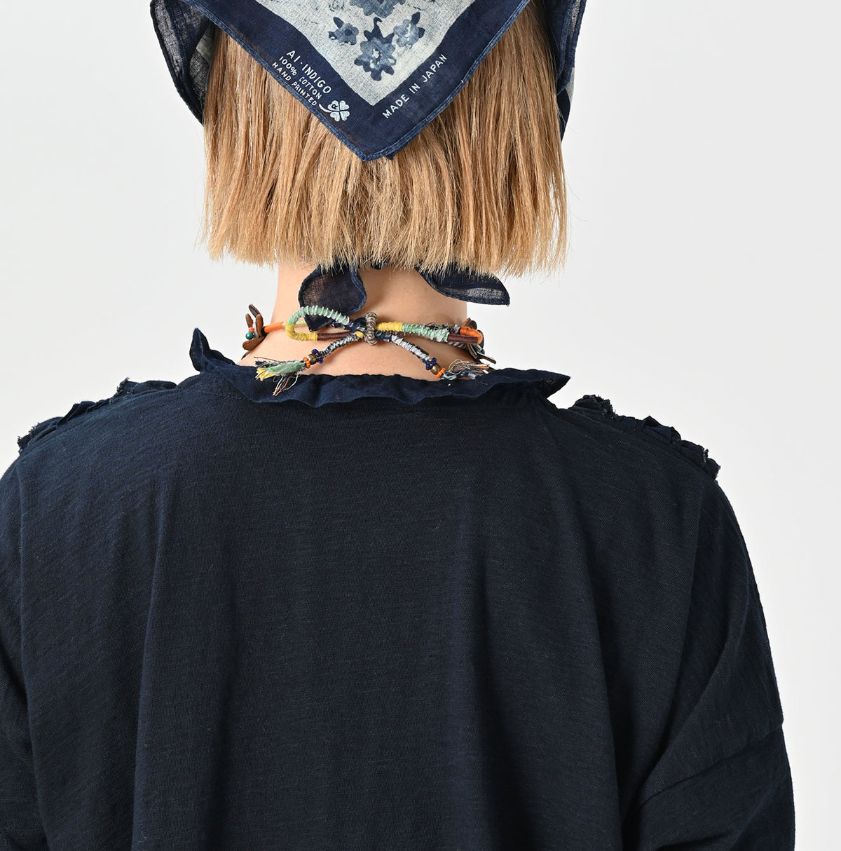 45R Indigo Tenjiku Gathered Cachecoeur