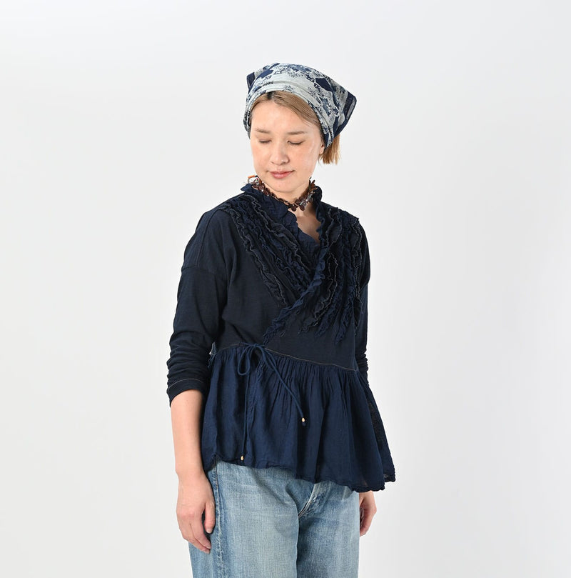45R Indigo Tenjiku Gathered Cachecoeur