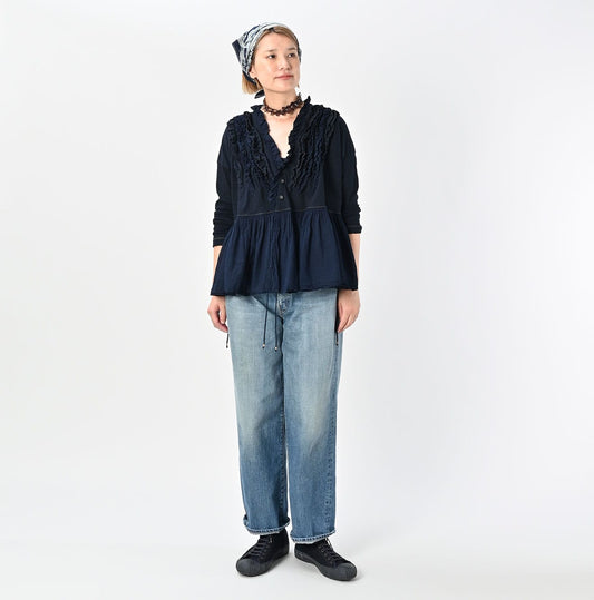 45R Indigo Tenjiku Gathered Cachecoeur