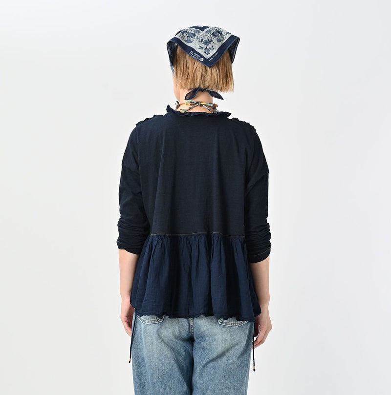 45R Indigo Tenjiku Gathered Cachecoeur