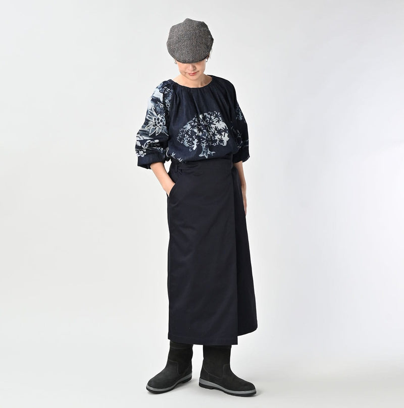 45R Two-ply Chino Wrap Skirt