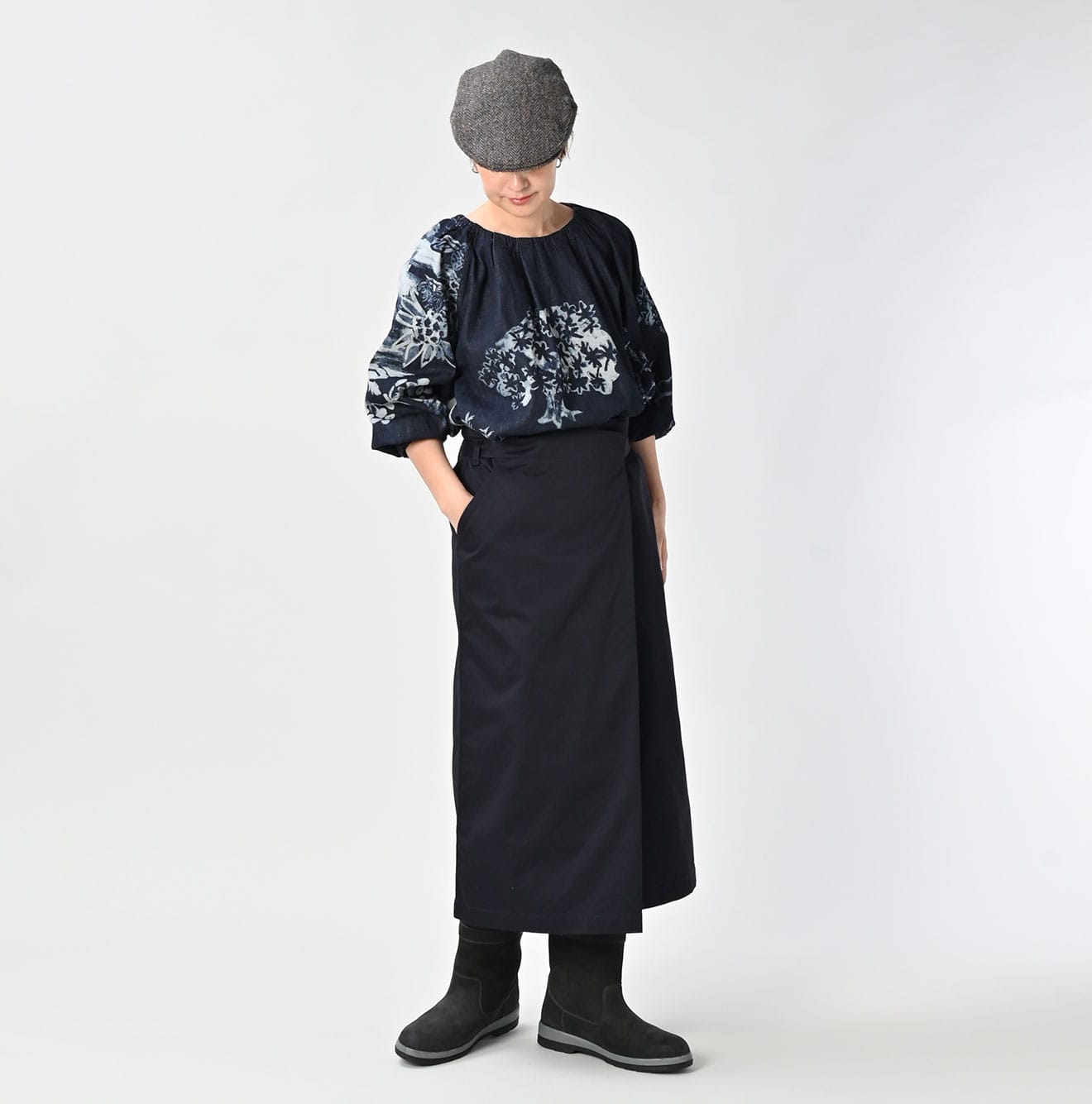 45R Two-ply Chino Wrap Skirt