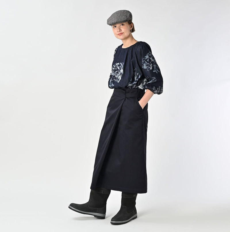 45R Two-ply Chino Wrap Skirt - Image 4