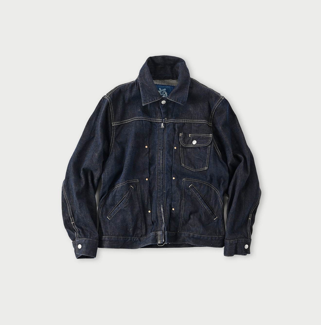 45R Sumi Ai Indigo Light Oz 908 Crosby Jacket Nou - Image 1