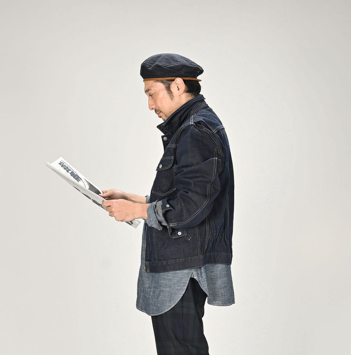 45R Sumi Ai Indigo Light Oz 908 Crosby Jacket Nou