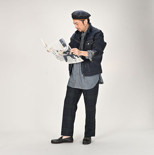 45R Sumi Ai Indigo Light Oz 908 Crosby Jacket Nou