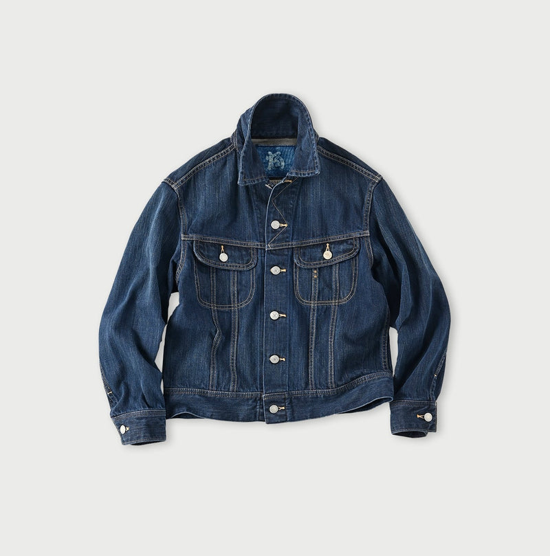 45R Sumi Ai Indigo Light Oz 908 Hikohime Jacket Distressed