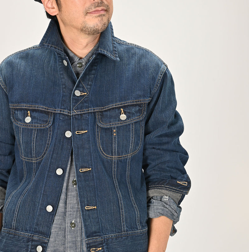 45R Sumi Ai Indigo Light Oz 908 Hikohime Jacket Distressed