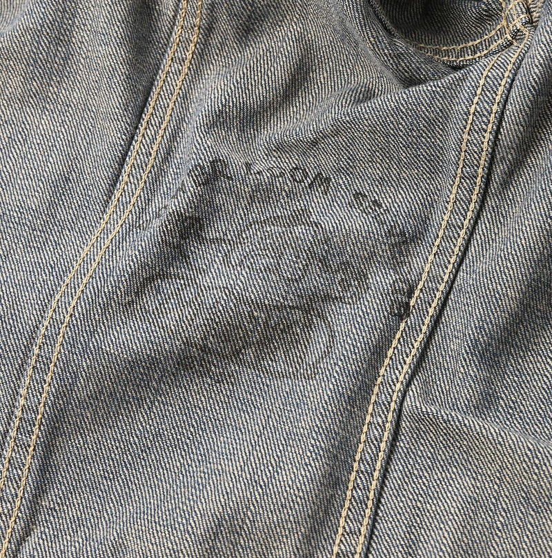 45R Sumi Ai Indigo Light Oz 908 Hikohime Jacket Distressed