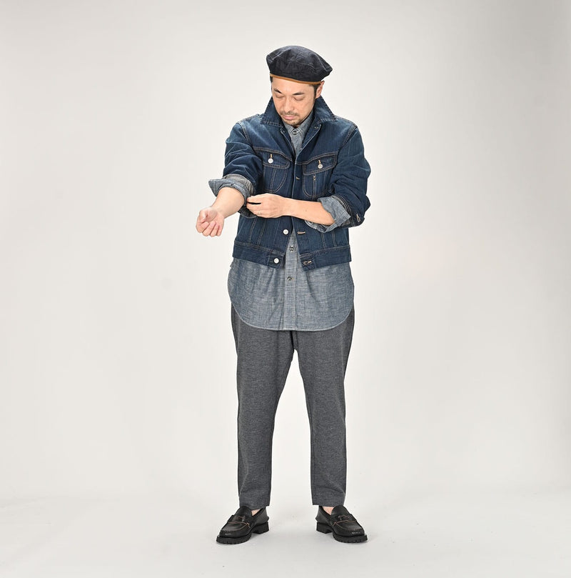 45R Sumi Ai Indigo Light Oz 908 Hikohime Jacket Distressed