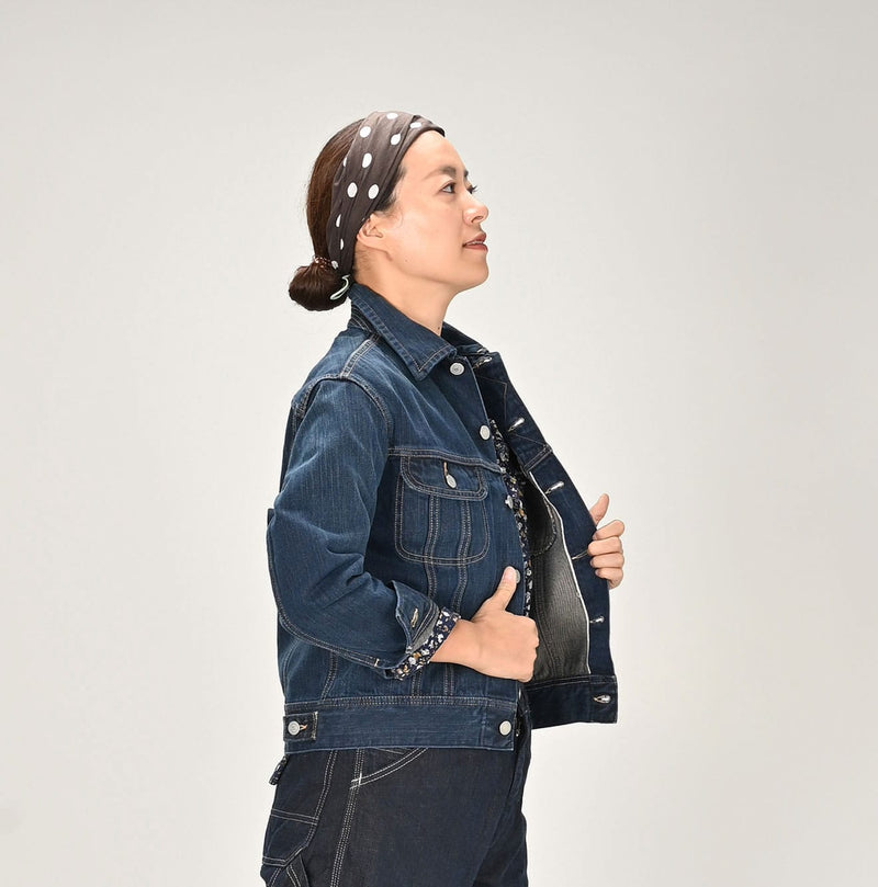 45R Sumi Ai Indigo Light Oz 908 Hikohime Jacket Distressed
