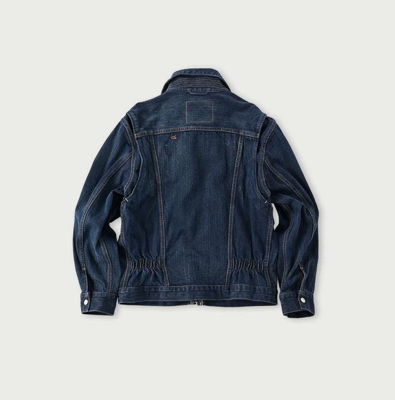 45R Sumi Ai Indigo Light Oz Crosby Jacket Distressed - Image 9