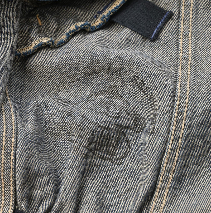 45R Sumi Ai Indigo Light Oz Crosby Jacket Distressed