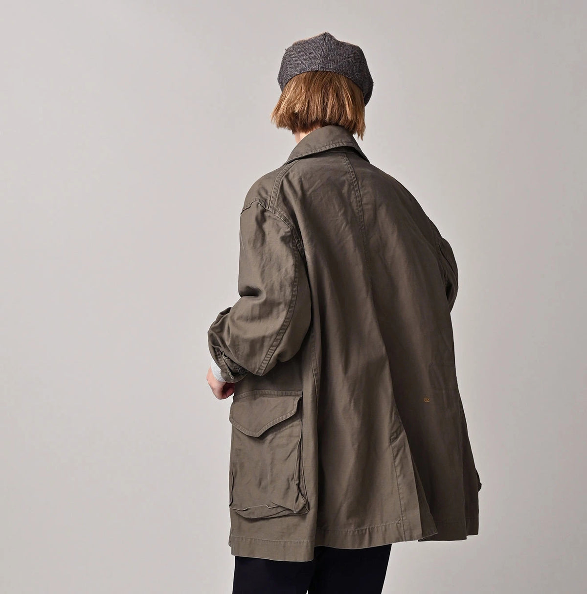 45R Futatabi Back Sateen P-Coat (45RPM STUDIO Embroidery)