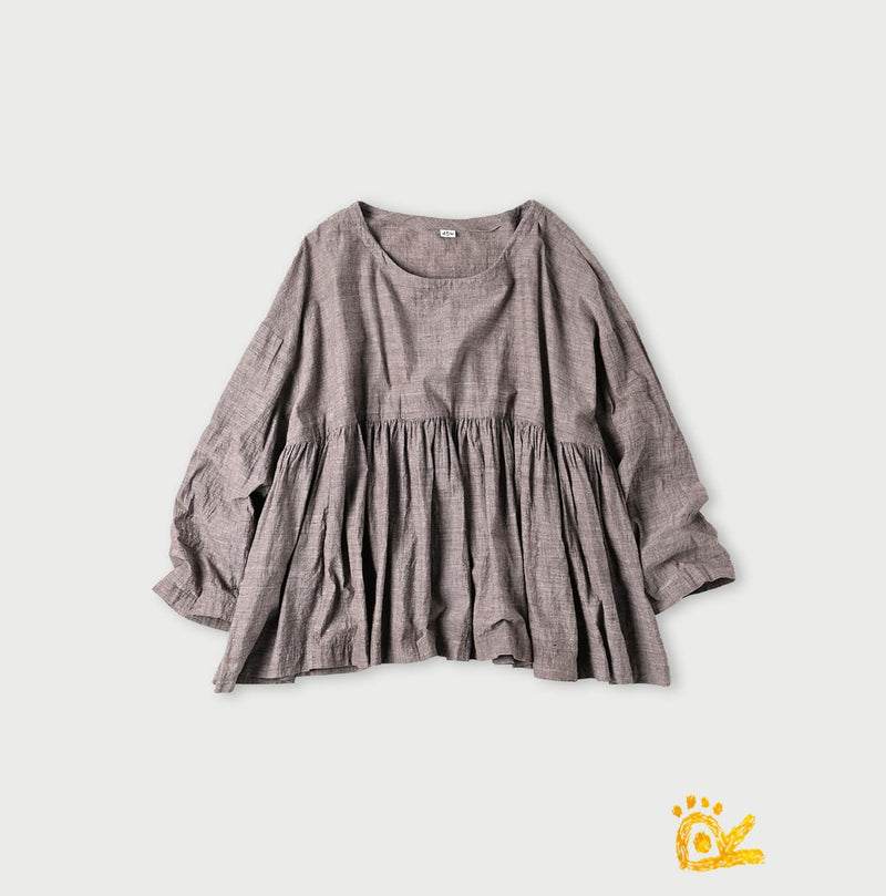 45R ONEONE Khadi Gathered Blouse - Image 1