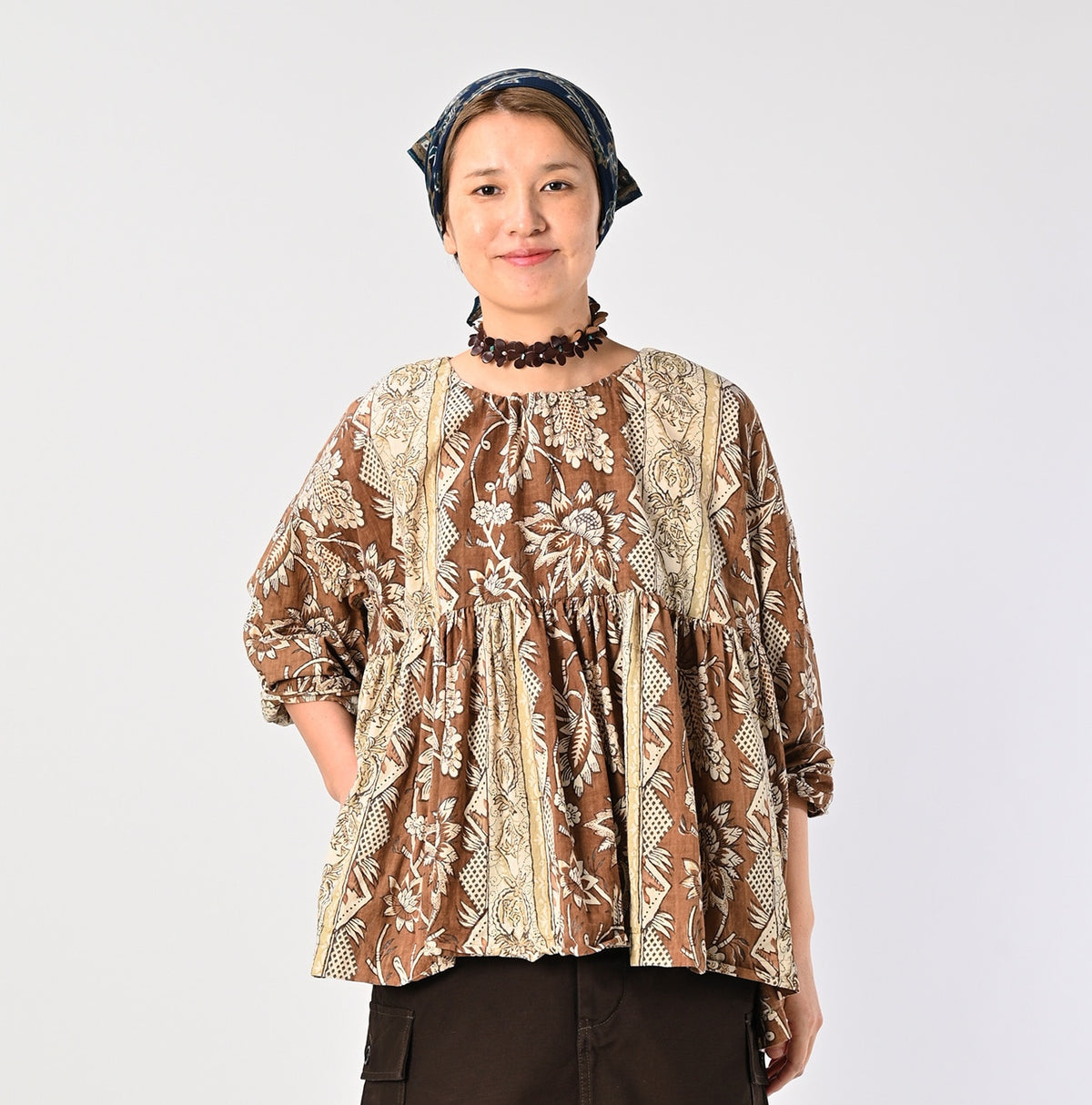 45R ONEONE Khadi Gathered Blouse