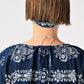 45R ONEONE Ai Indigo Khadi Gathered Blouse