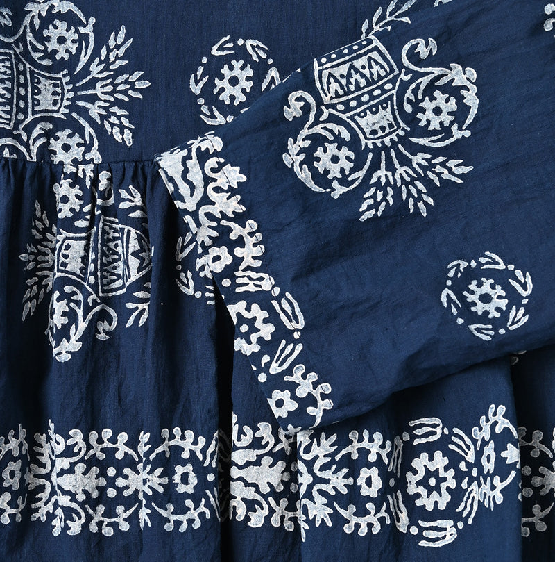 45R ONEONE Ai Indigo Khadi Gathered Blouse - Image 12