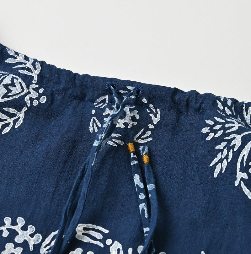 45R ONEONE Ai Indigo Khadi Gathered Blouse - Image 14