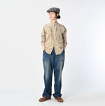45R Futatabi Damp Floret Embroidery Pintuck Petit Loafer Shirt