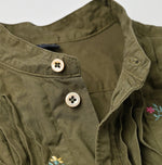 45R Futatabi Damp Floret Embroidery Pintuck Petit Loafer Shirt