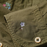 45R Futatabi Damp Floret Embroidery Pintuck Petit Loafer Shirt