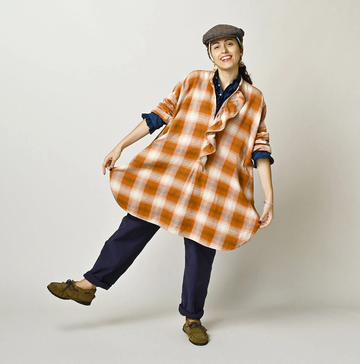 45R ONEONE Treasure Iroiro Check Blouse
