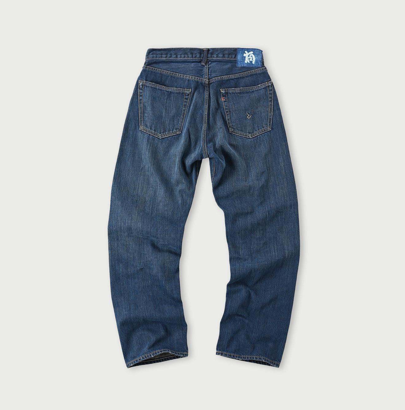 45R AI INDIGO 藍・インディゴ オーガニック45rpm Futatabi6.5 Sumi Ai Indigo Sorahikohime Distressed (36 in) – 45R