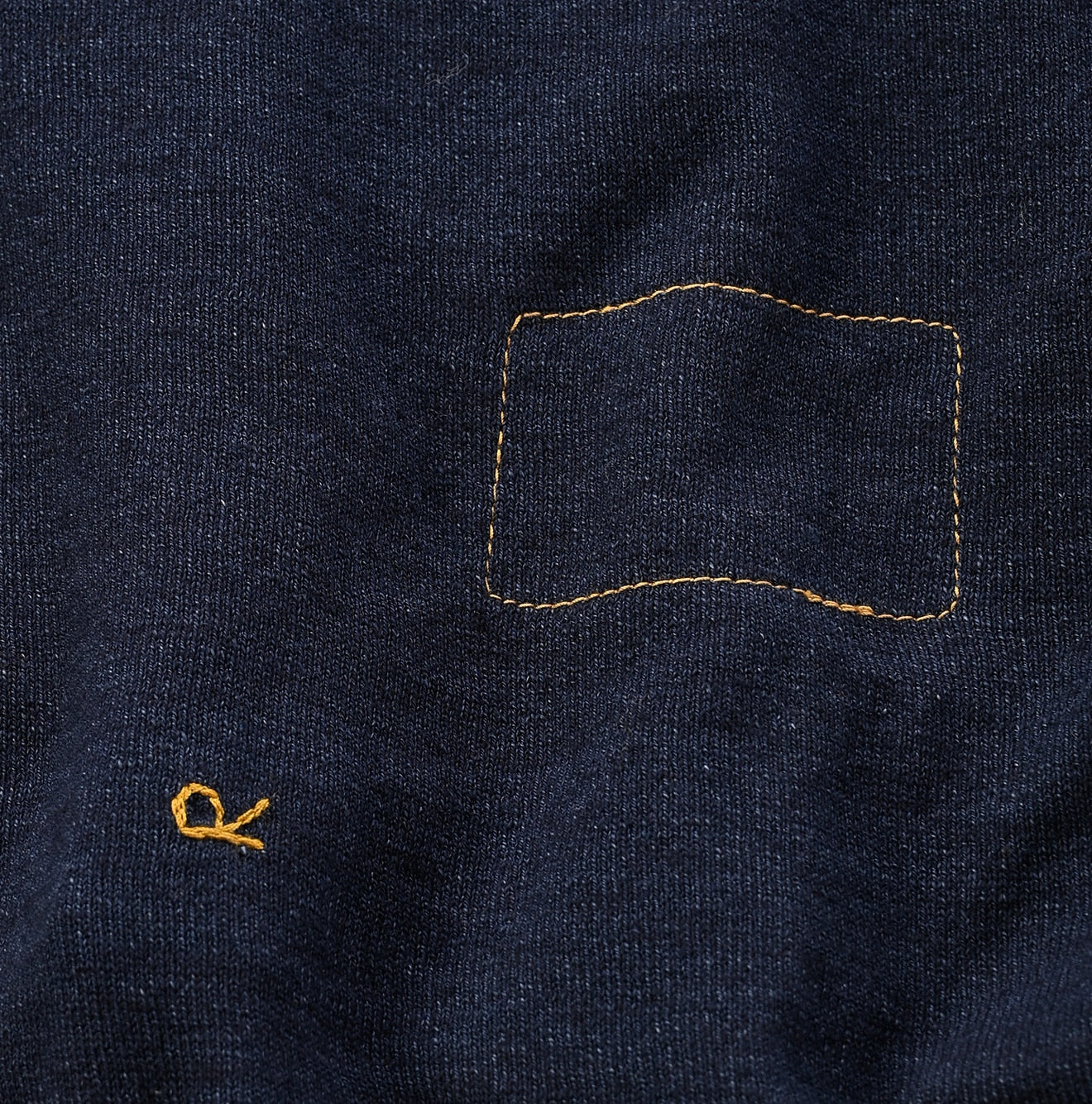 Futatabi Indigo Daily 针织缝制海洋蕾丝 T 恤