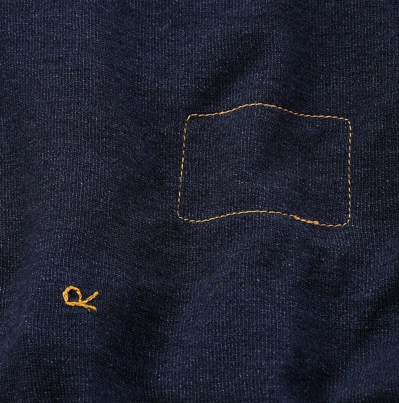 Futatabi Indigo Daily Knit-sewn Ocean Lace T-shirt