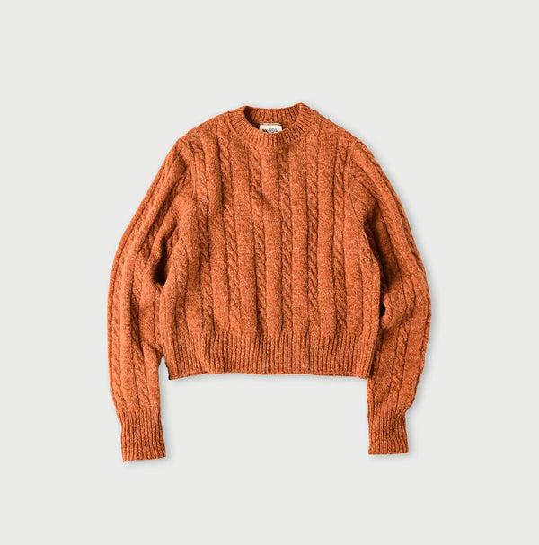 45R Shetland Cable Felted Sweater