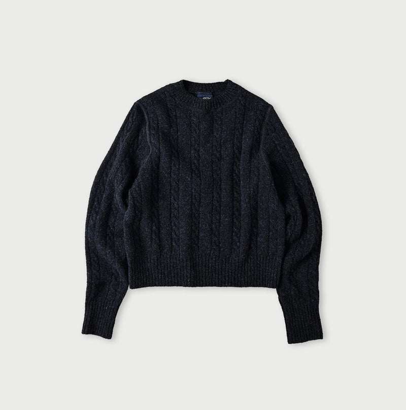 45R Shetland Cable Felted Sweater - Image 6