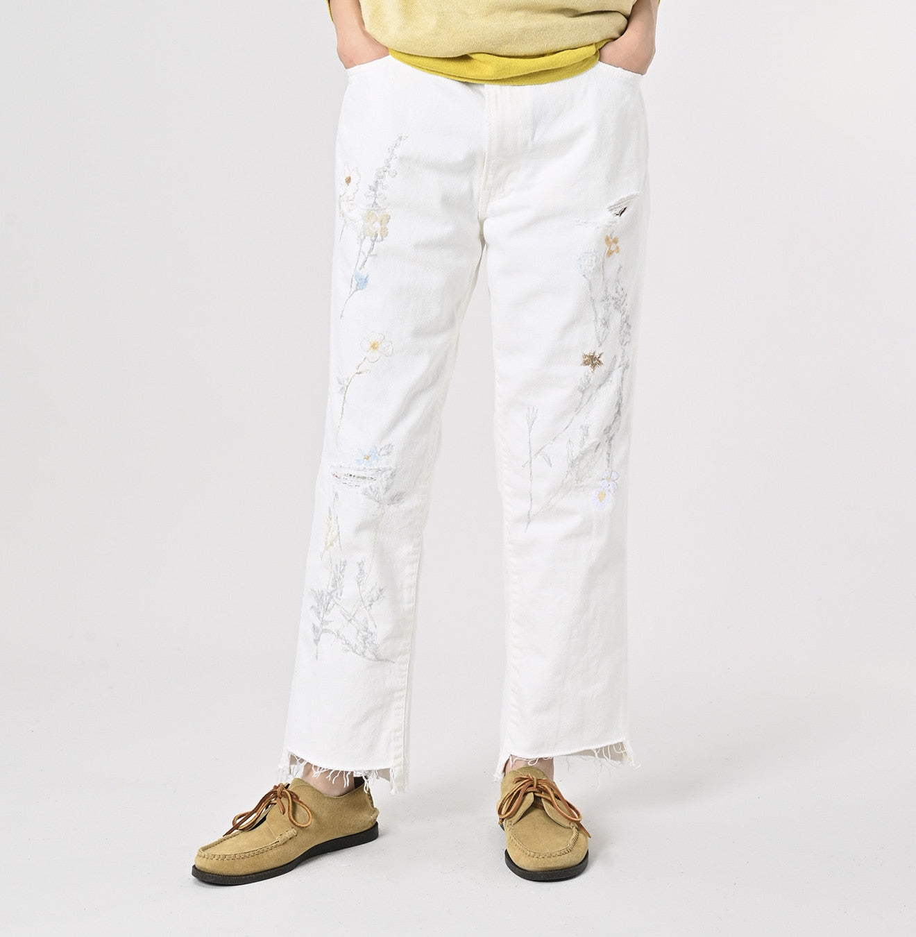 Appare Rye Mugi Denim Crosby5 - Anemone White (34 in)