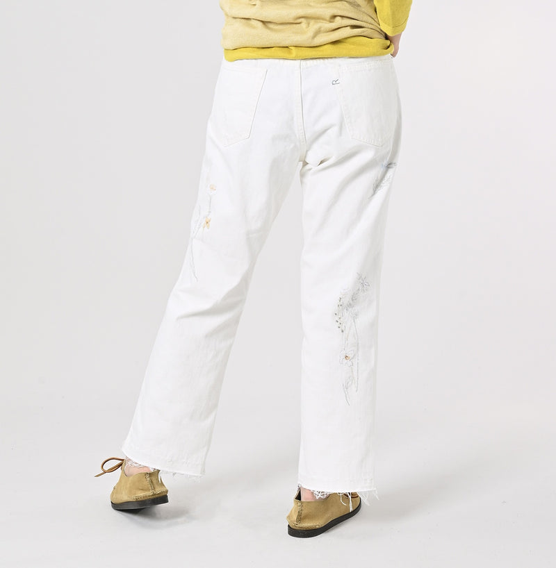 Appare Rye Mugi Denim Crosby5 - Anemone White (34 in)
